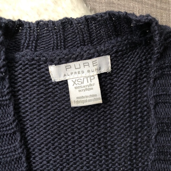 Pure Alfred Sung Navy Sweater Brass Buttons XS - Picture 4 of 5